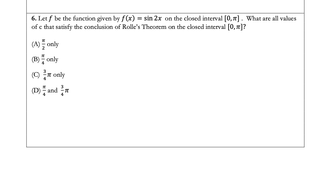 6. Let f be the function given by f (x) =