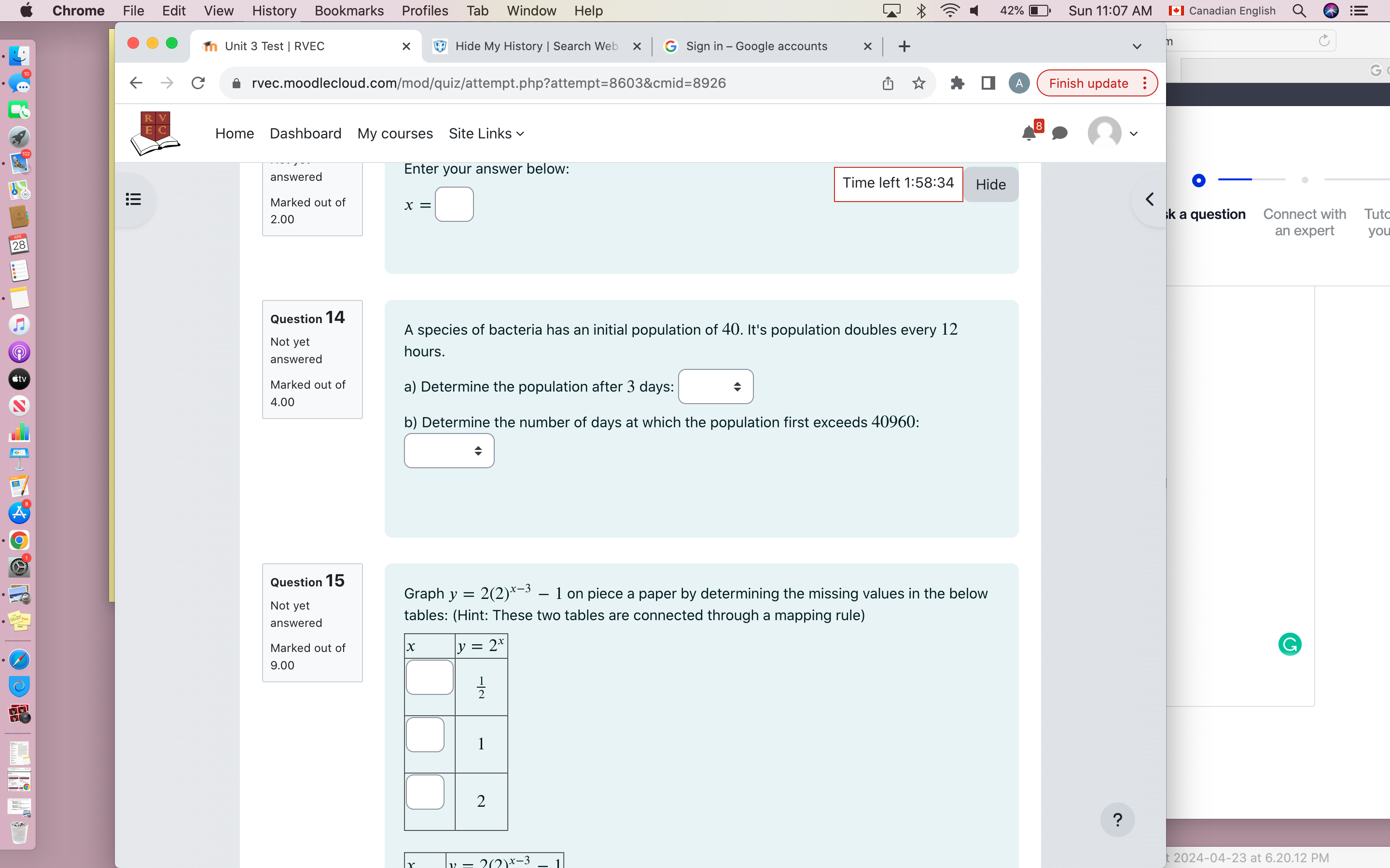 Finish update : Home Dashboard My courses Site Links 8 Unit 3