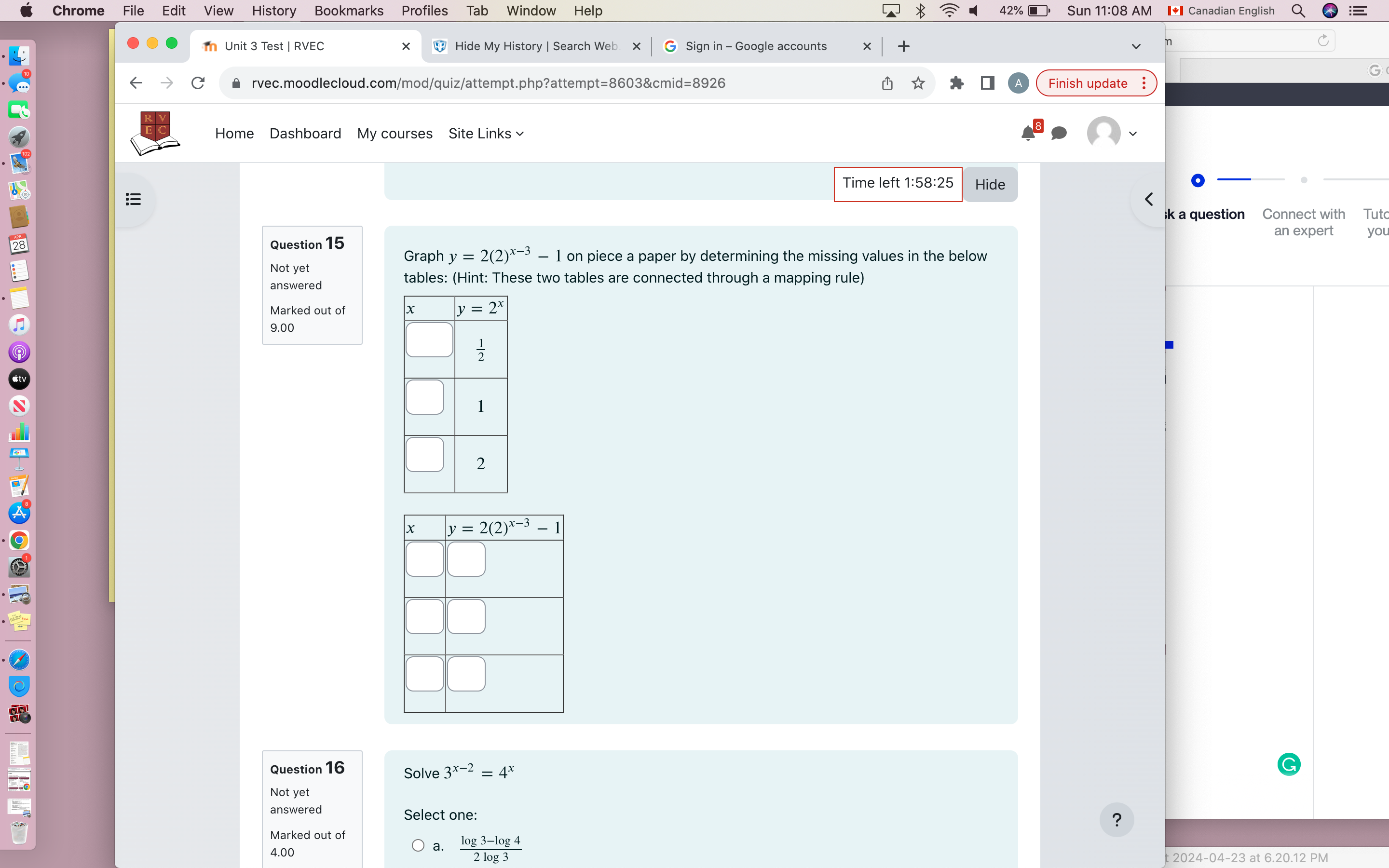 Test O C & rvec.moodlecloud.com/mod/quiz/attempt.php?attempt=8603&cmid=8926 h % % 0O o & Home
