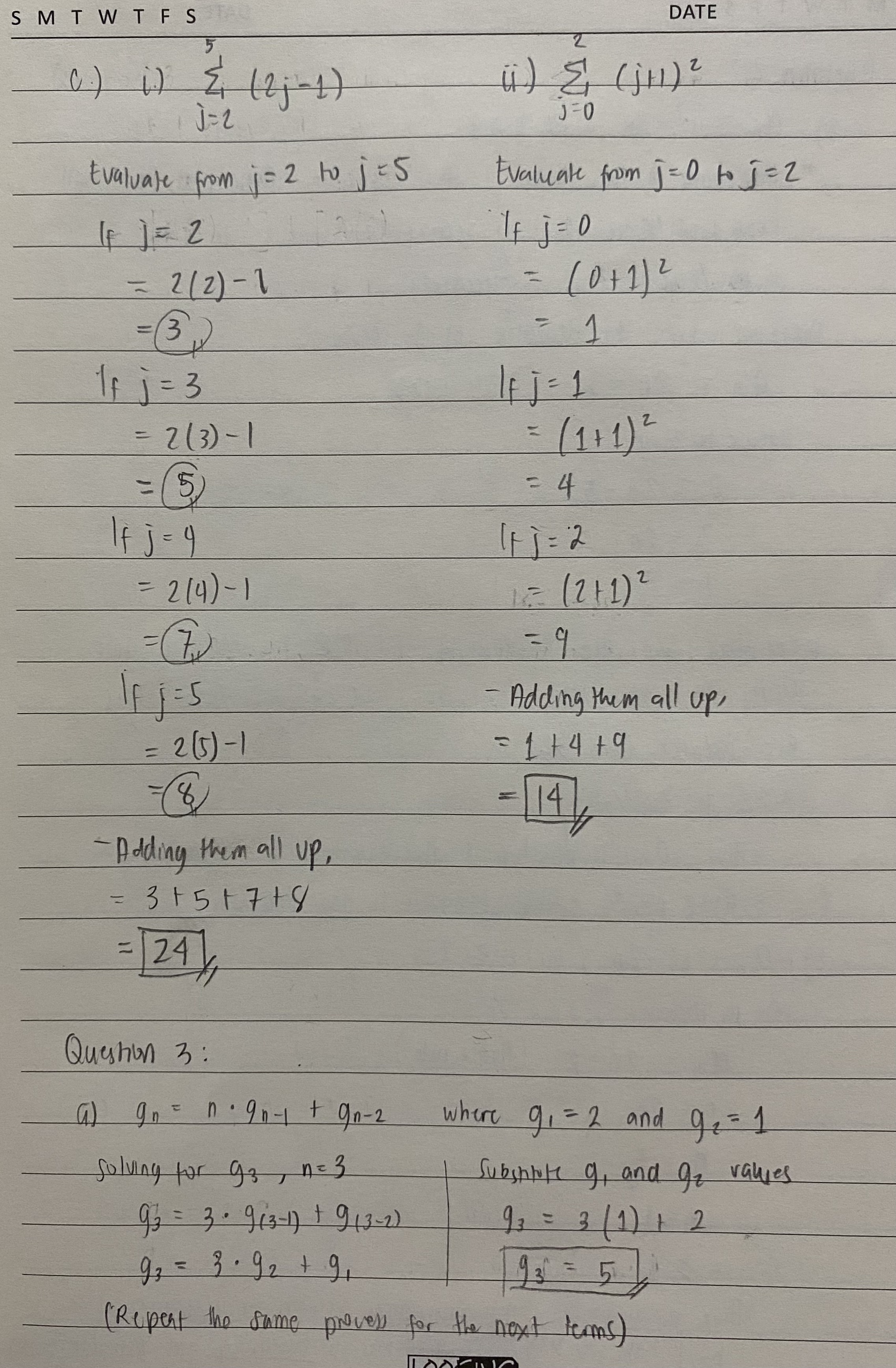 of the sequences described below, indicate which of the following properties describes