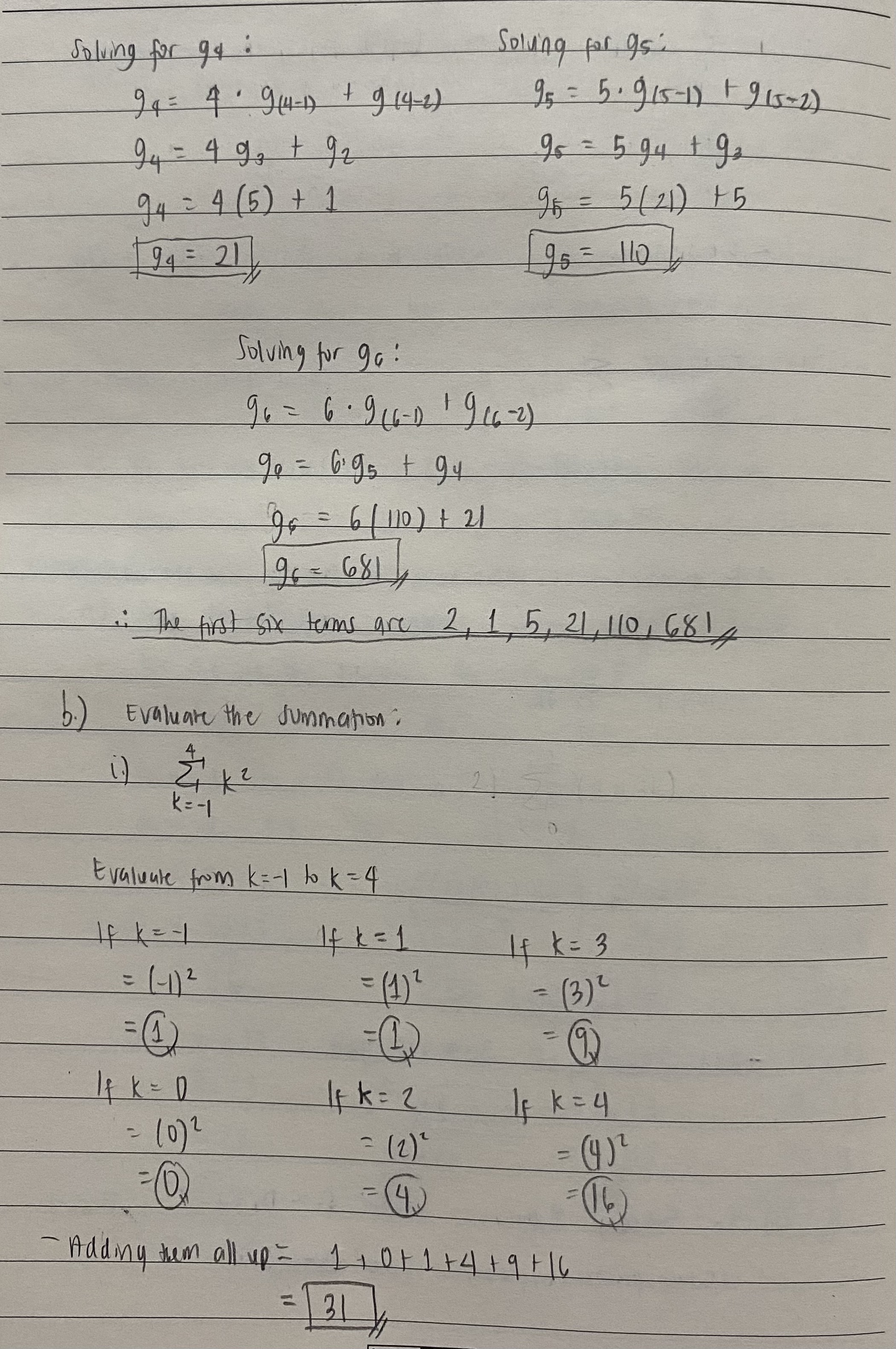the sequence, keeping in mind that the sequence may have more than
