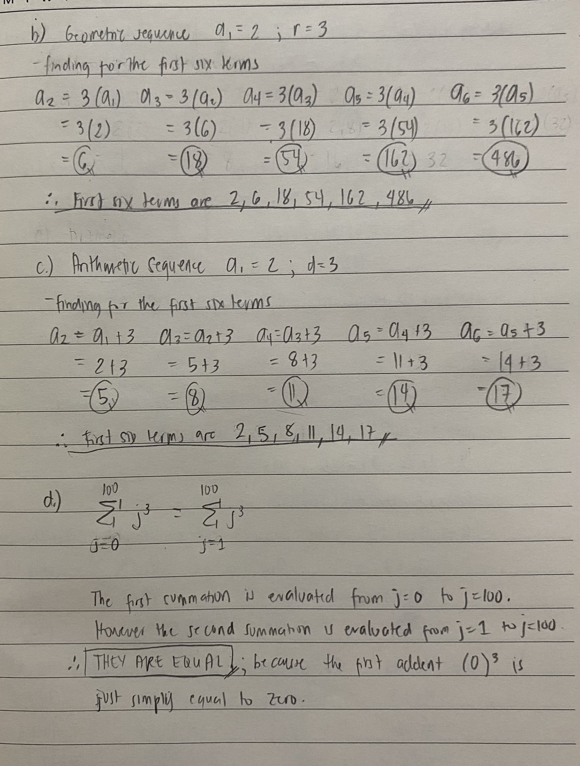>=1 b) an = n2 - 2n, for n>=1 c) Give numerical