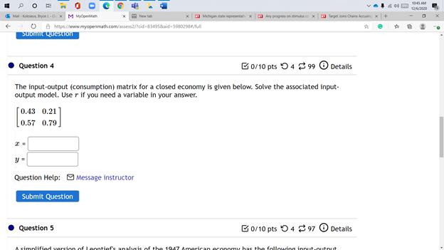  PORAOOOO submit Question Question 4 0/10 pts 4 99 0 Details