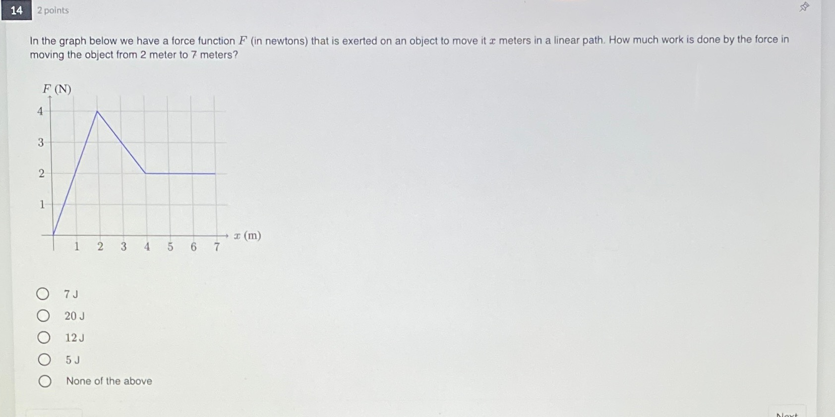 Solve using given information 14 2 points In the graph below we
