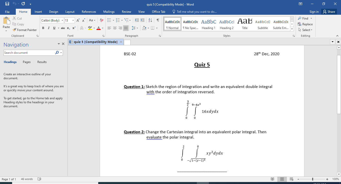 solve question 2 X quiz 5 [ Compatibility Mode] - Word File