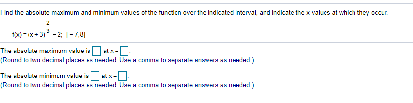 Find the absolute maximum and minimum values of the function over the