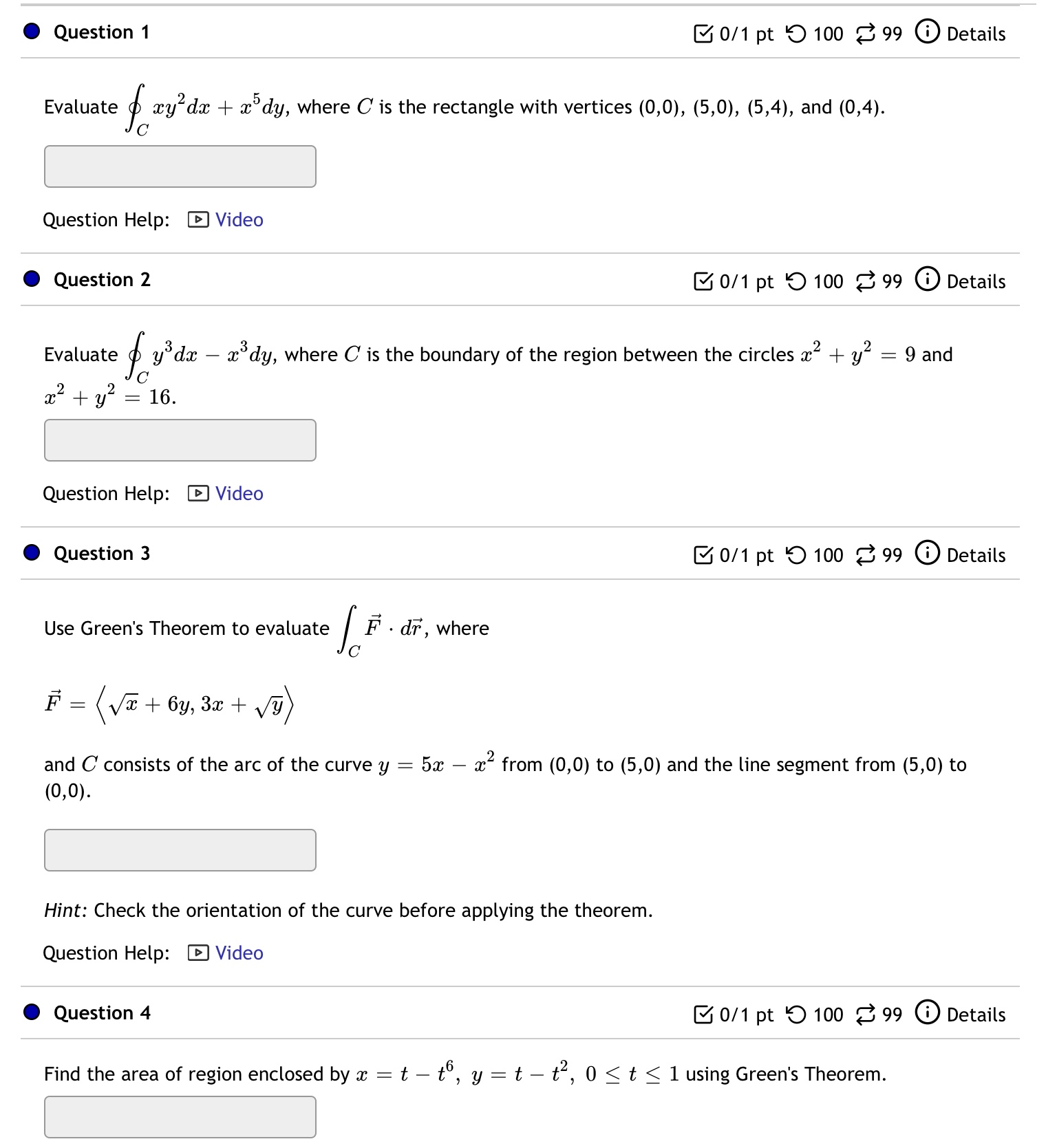100 99 0 Details If C is a circle of radius 7