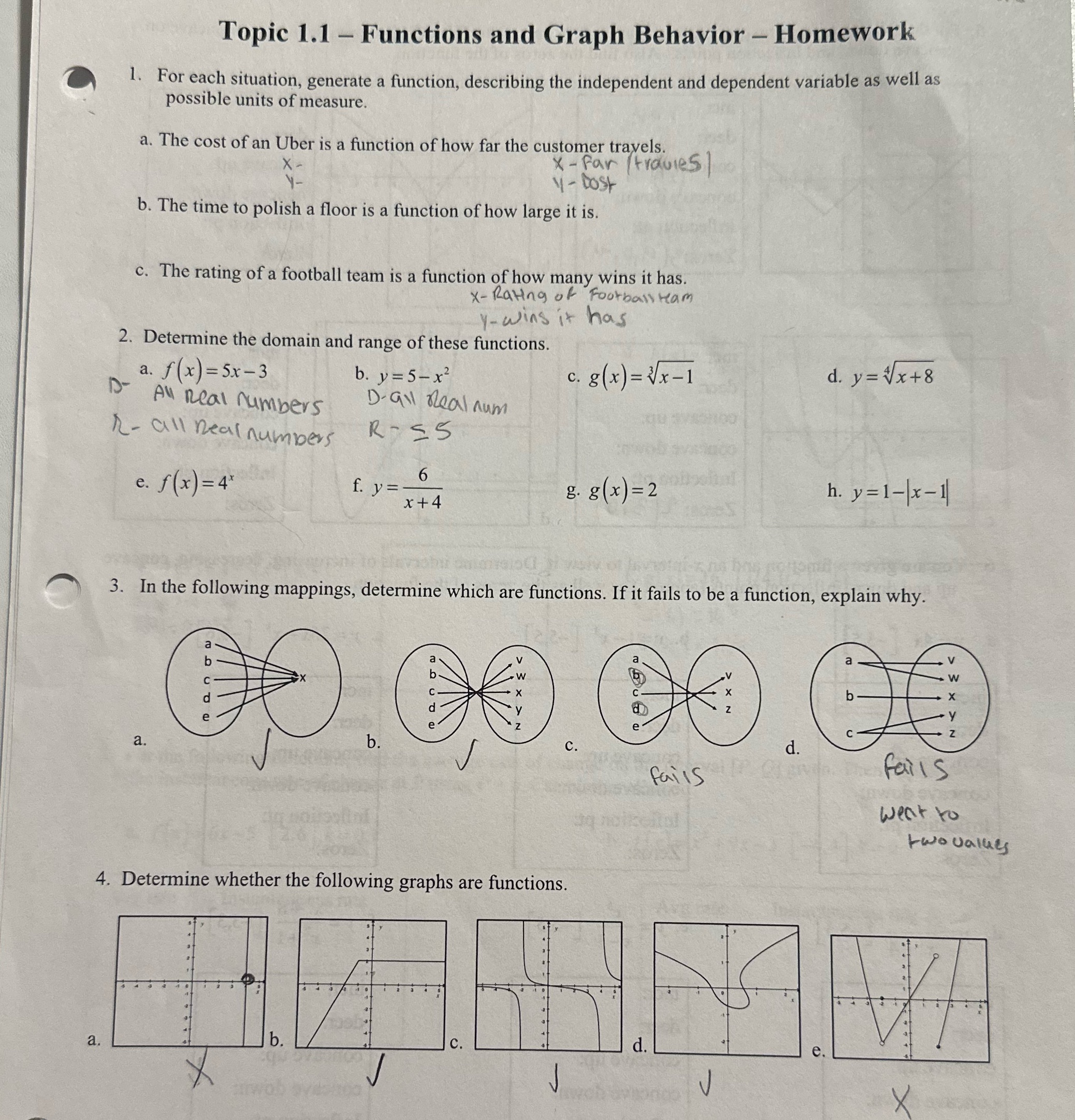 Help Topic 1.1 - Functions and Graph Behavior - Homework 1. For
