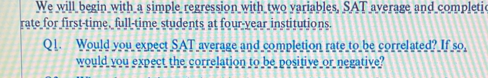 The data is unimportant it's just a normal correlation question. We will