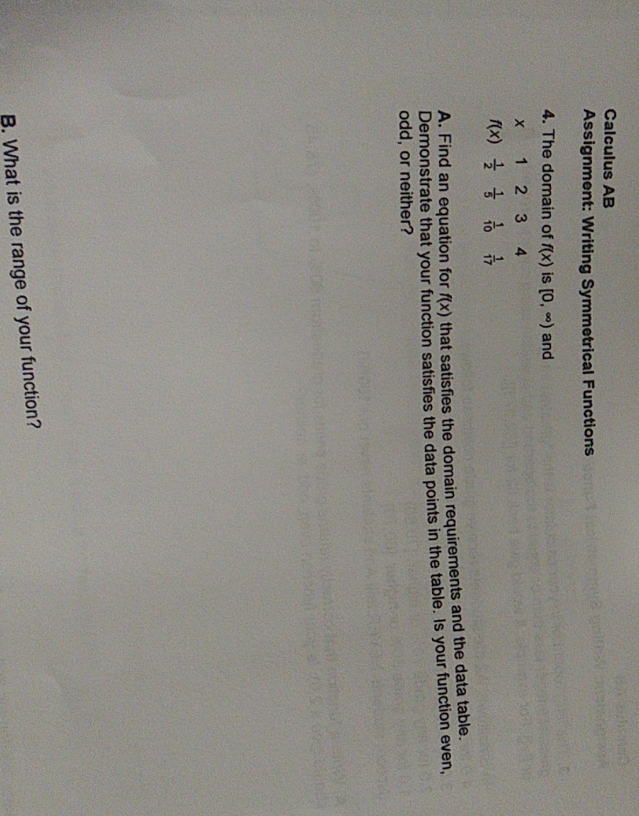 need to know how to do this question Calculus AB Assignment: Writing