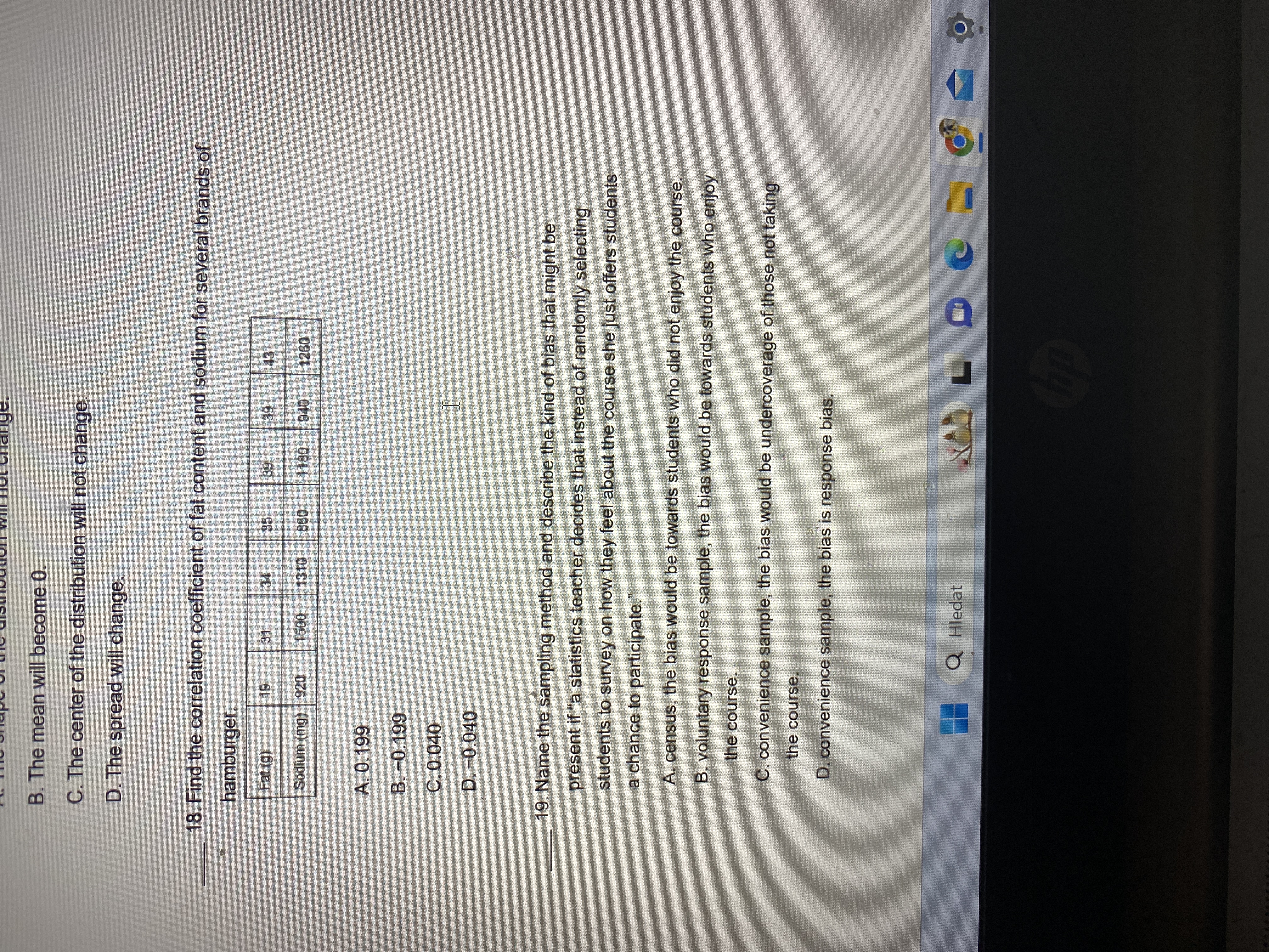 0.75 B. -0.10 C. 1.10 D. 0.45 12. Which of the following