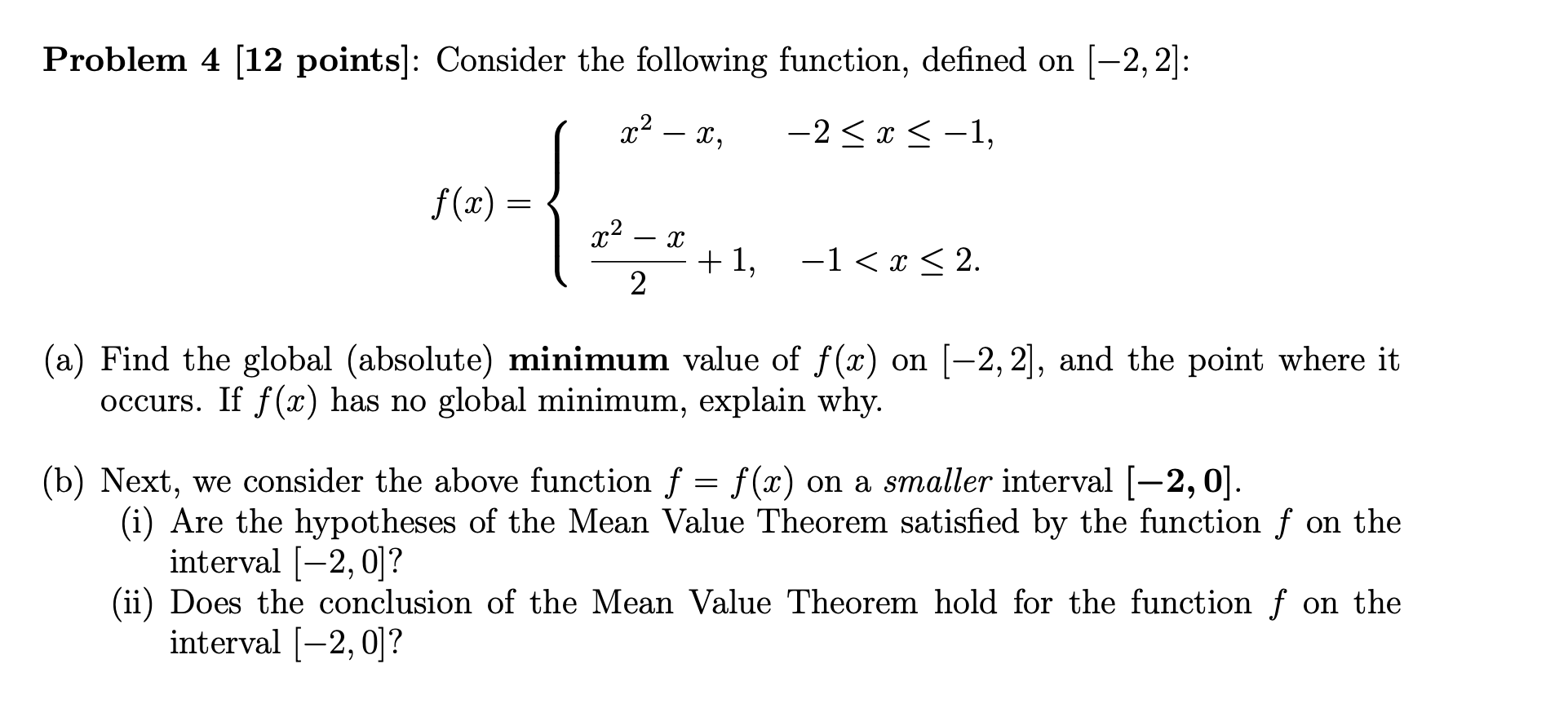 Please solve the following problems. Problem 4 [12 points]: Consider the following