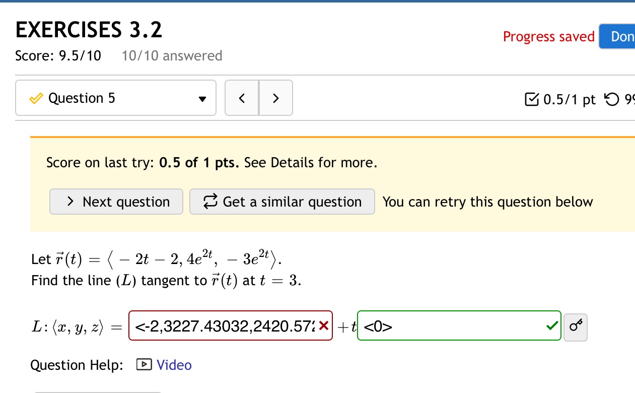 Exercise 3.2(5);Exercise 4.1(3);Exercise 5.3(10) EXERCISES 3 . 2 Progress saved E Score: