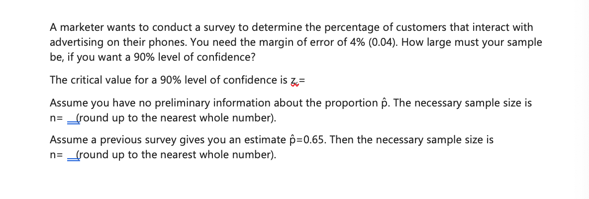PLEASE HELP ME SOLVE THIS PROBLEM. THANK YOU A marketer wants