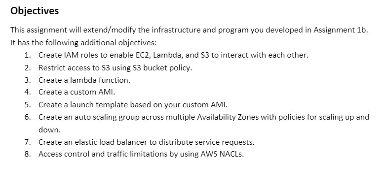 Objectives This assignment will extend/modify the infrastructure and program you developed