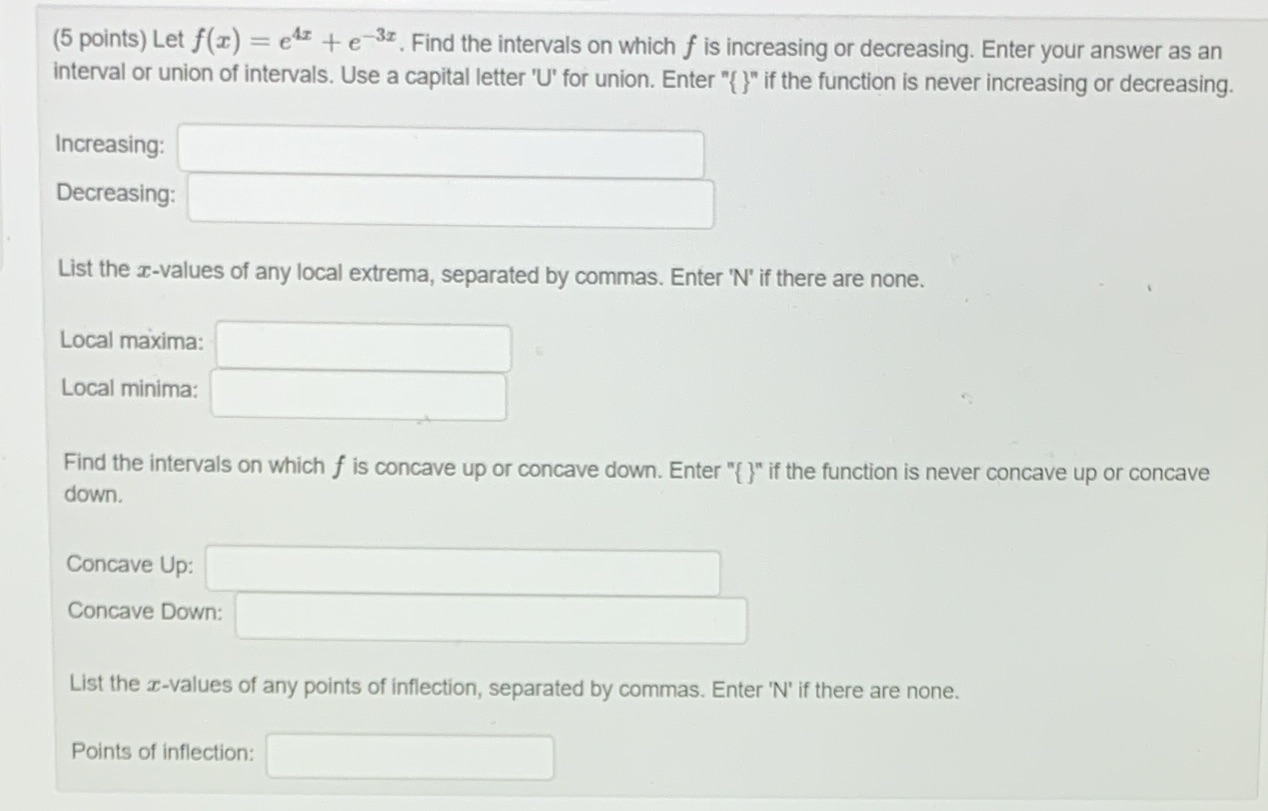 Help me pls (5 points) Let f(x) = etz + e-3z. Find