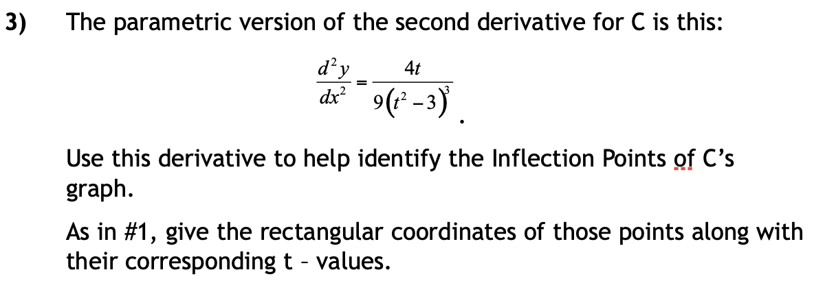 equations: 3' = '2' parametric domain: all real numbers 3) The parametric