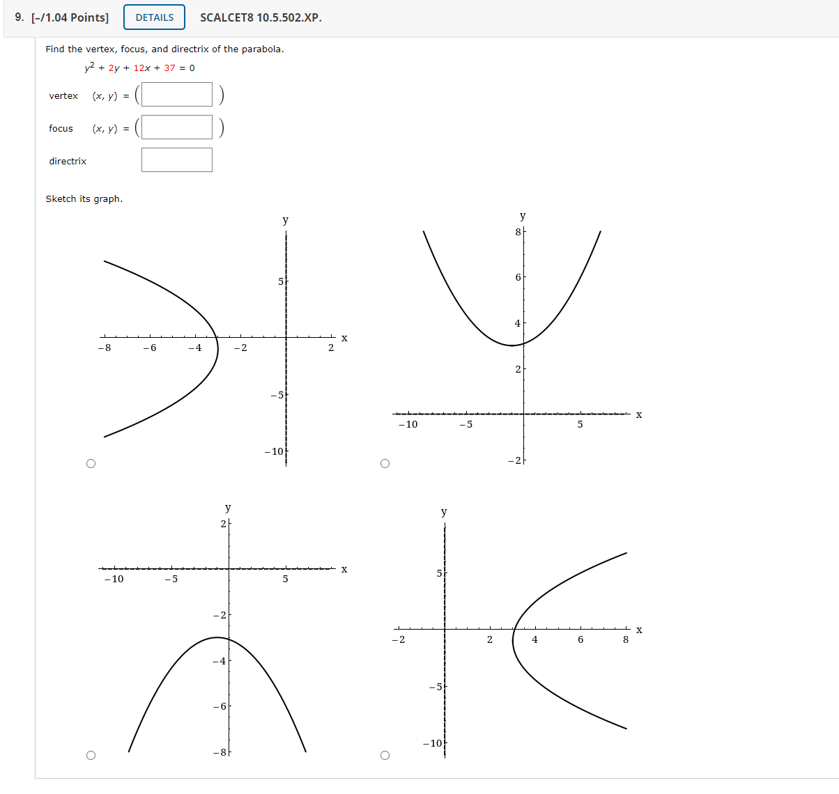 10.5.504.XP. Find the vertices and foci of the hyperbola. 9x2 - y2