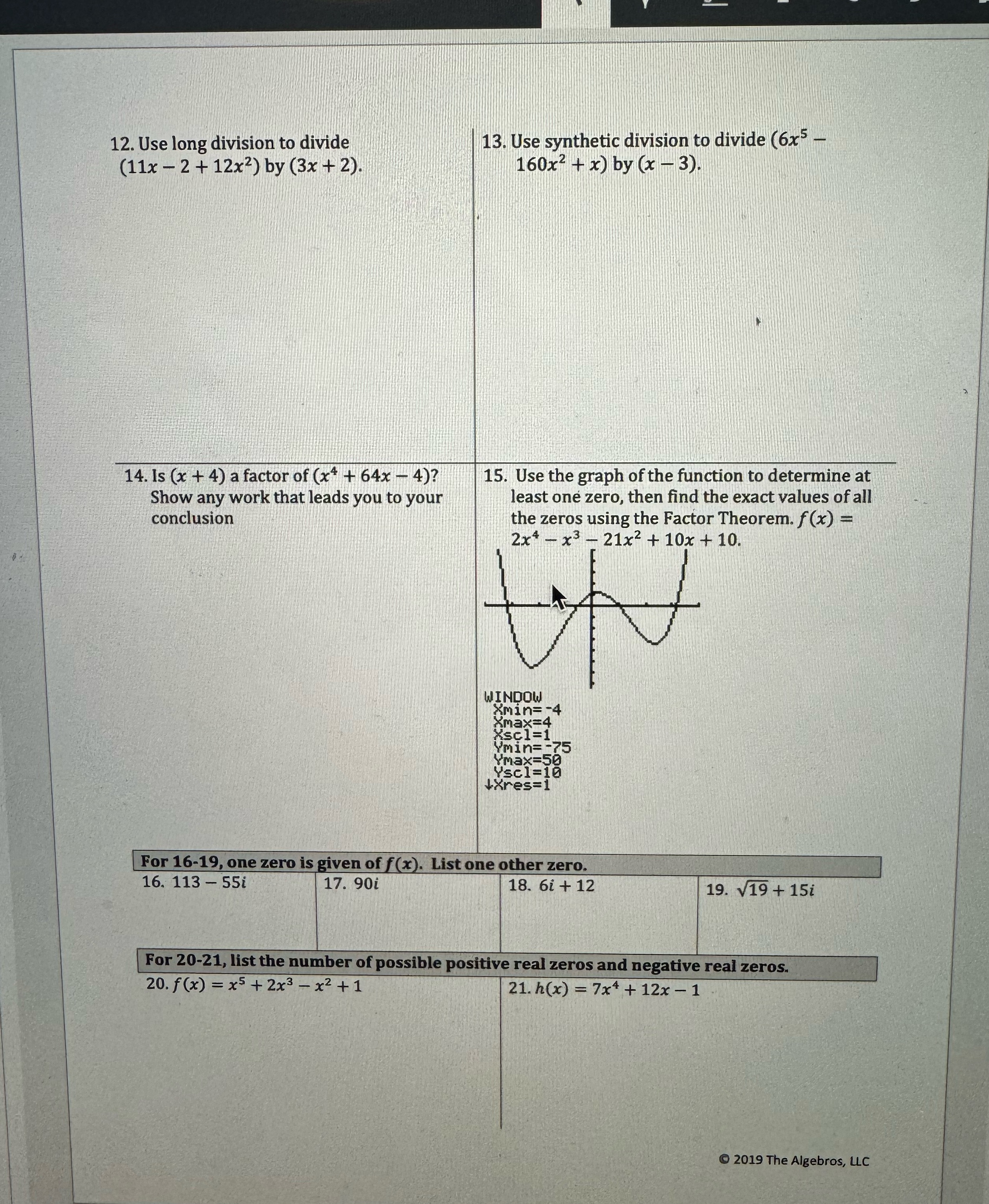 pls help answer these 12. Use long division to divide 13. Use