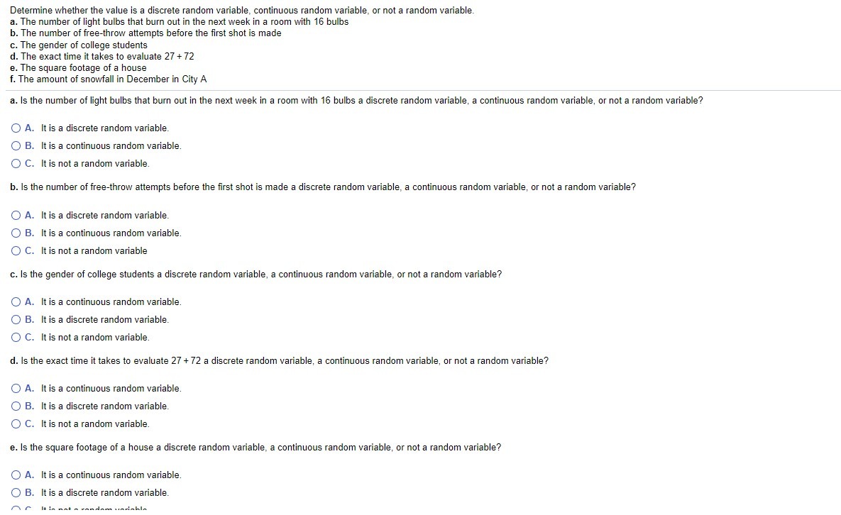 Determine whether the value is adescret Determine whether the value is a