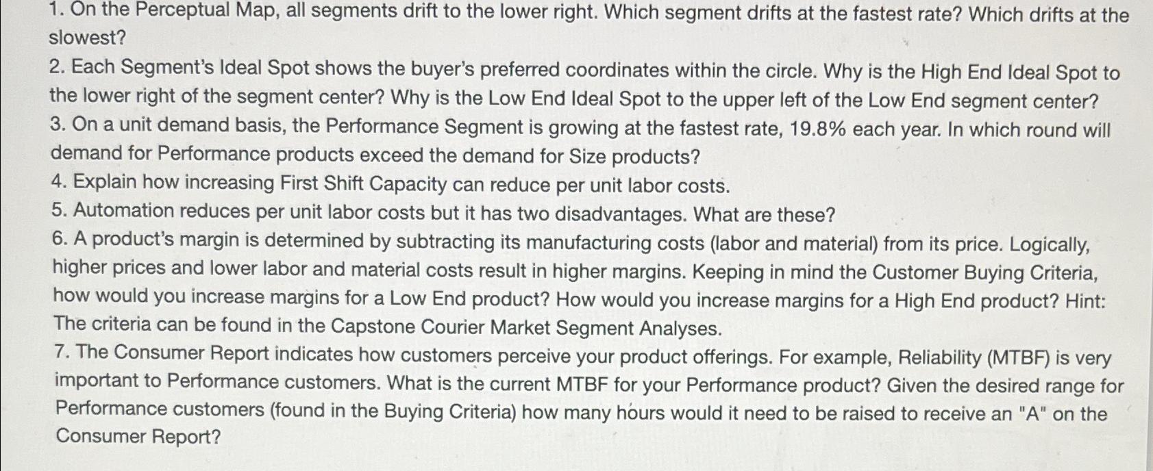  On the Perceptual Map, all segments drift to the lower right.