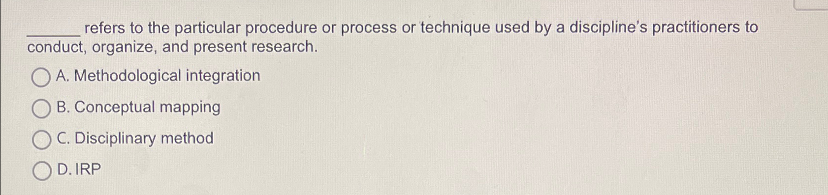 refers to the particular procedure or process or technique used by