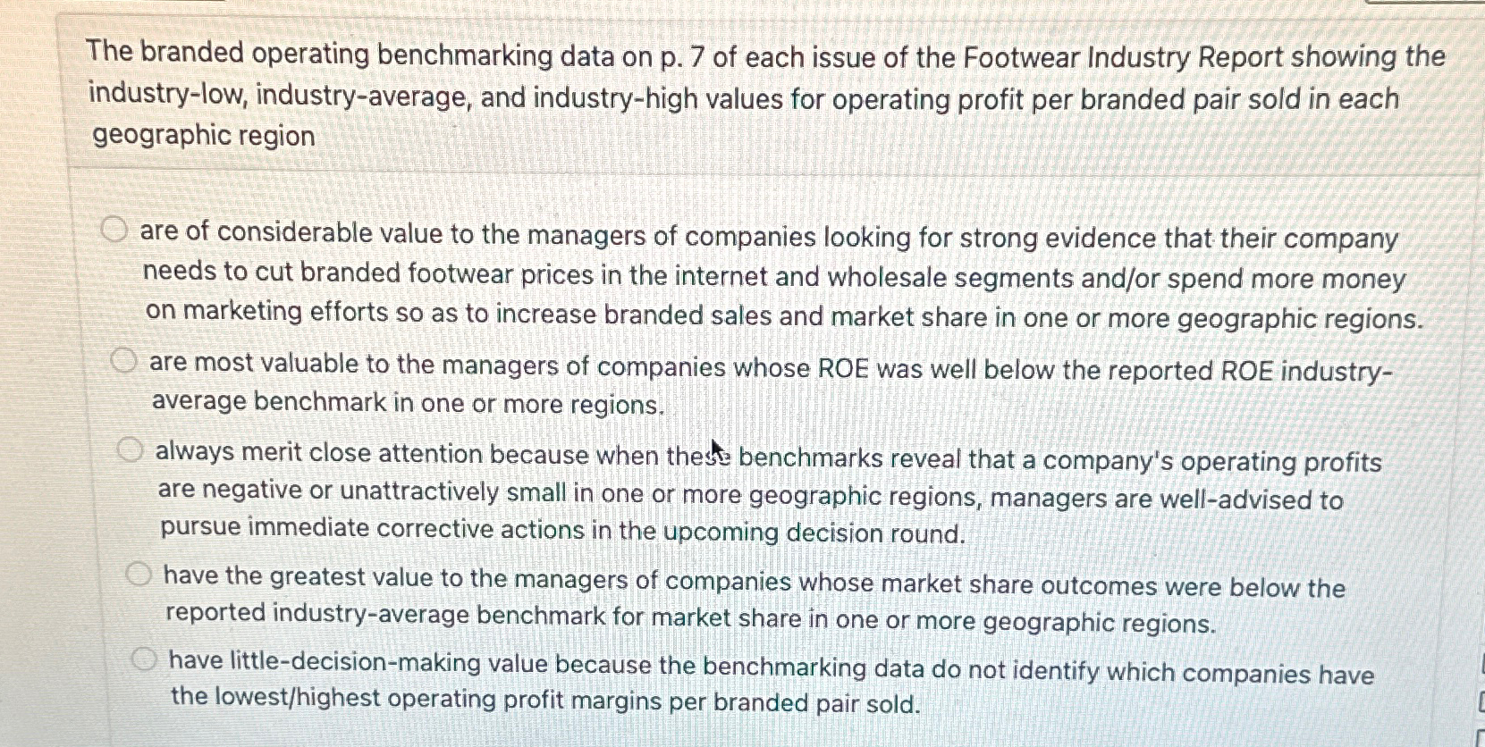  The branded operating benchmarking data on p.7 of each issue of