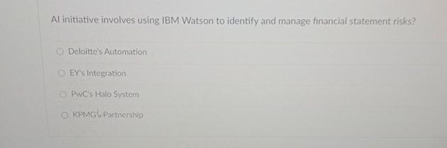  Al initiative involves using IBM Watson to identify and manage financial