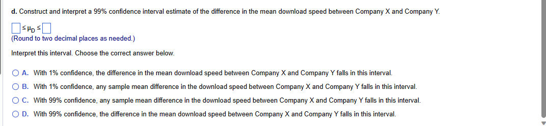 Company Y in 23 cities. Complete parts (a) through (d). Click the