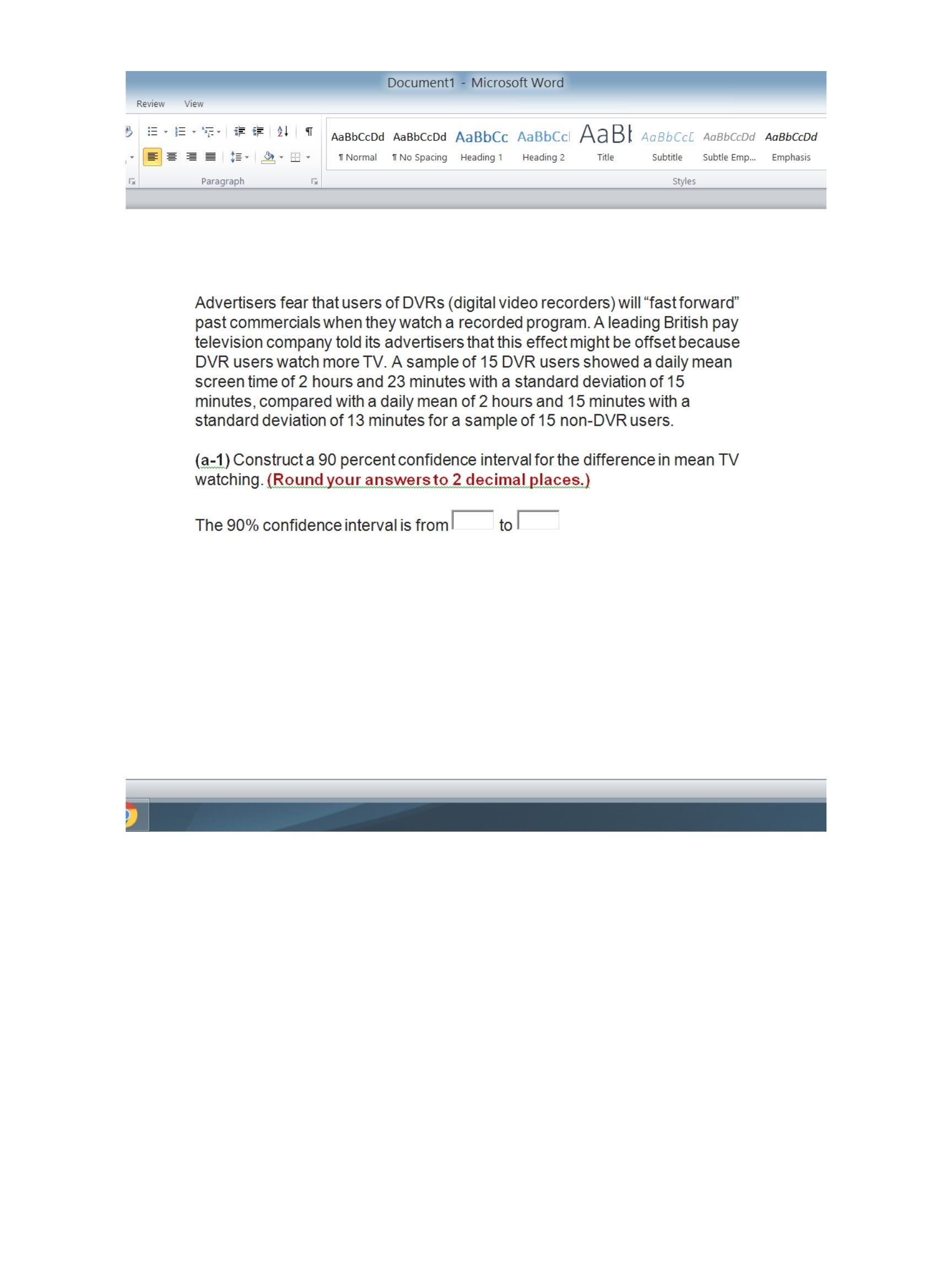 homwork help Document1 - Microsoft Word Review View AaBbCcDd AaBbCcDd AaBbCc AaBbCcl