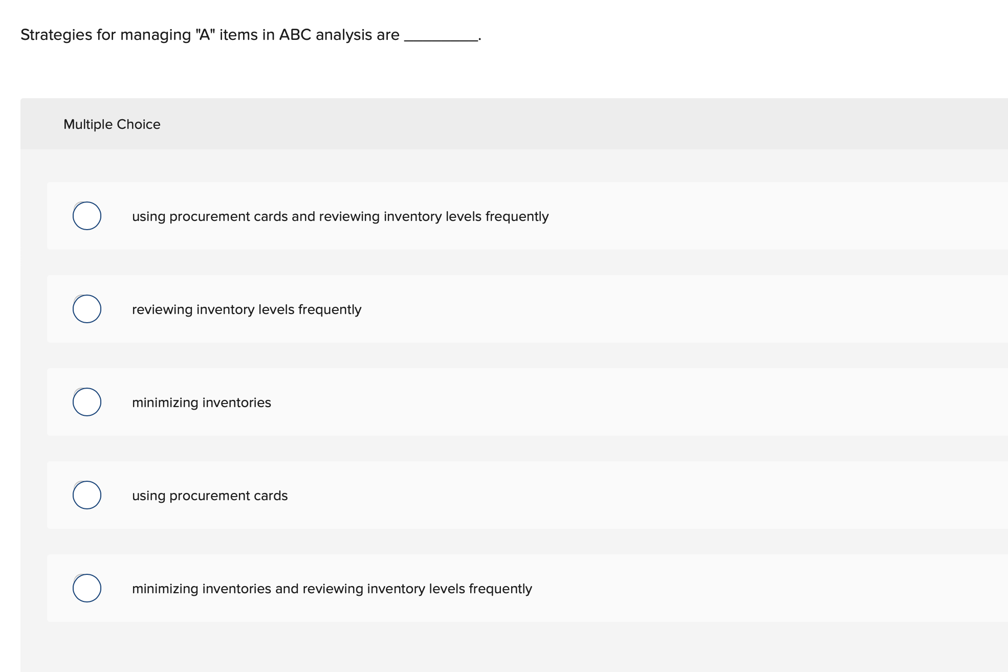 Strategies for managing " A " items in ABC analysis are
