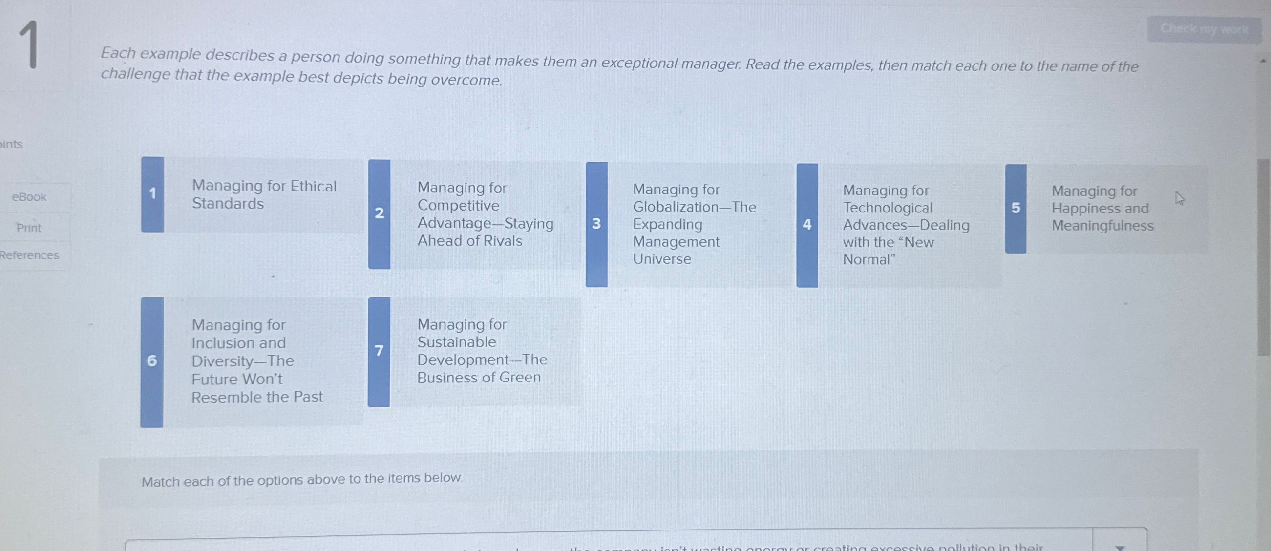  1 Each example describes a person doing something that makes them