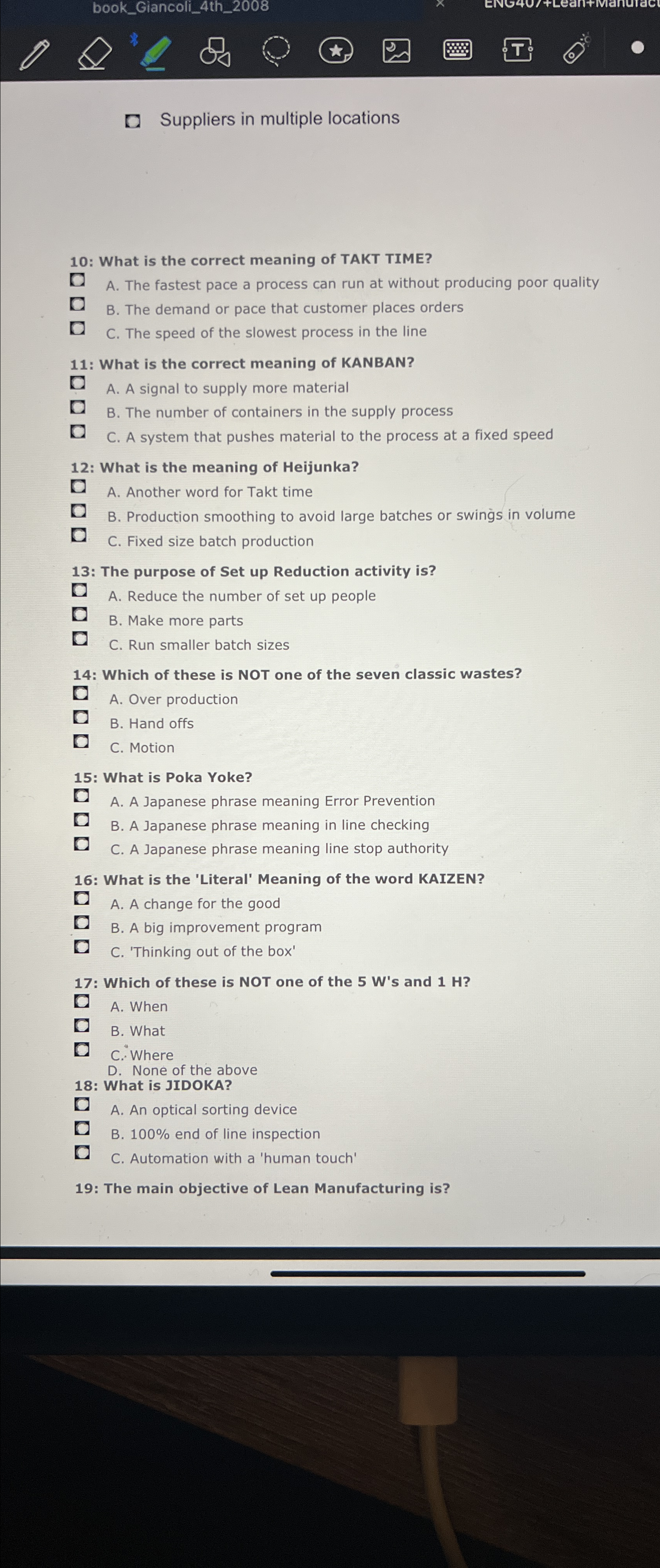  D Suppliers in multiple locations 10: What is the correct meaning