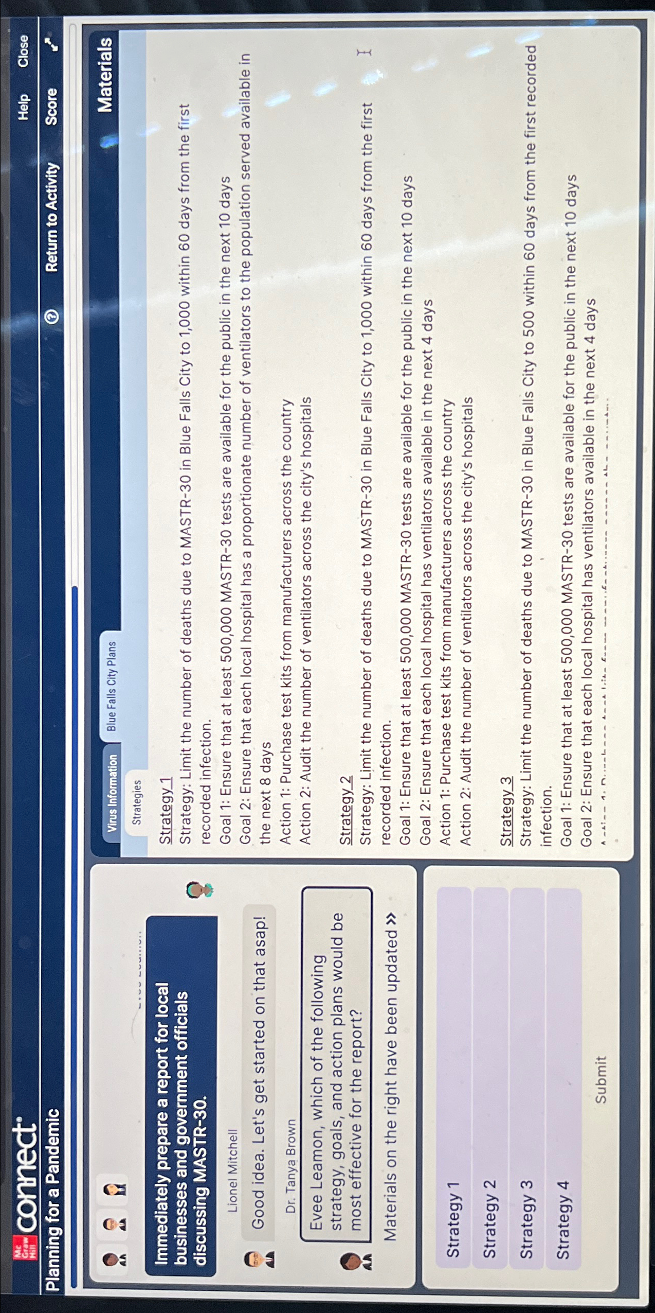  connect Help Close Planning for a Pandemic Return to Activity Score