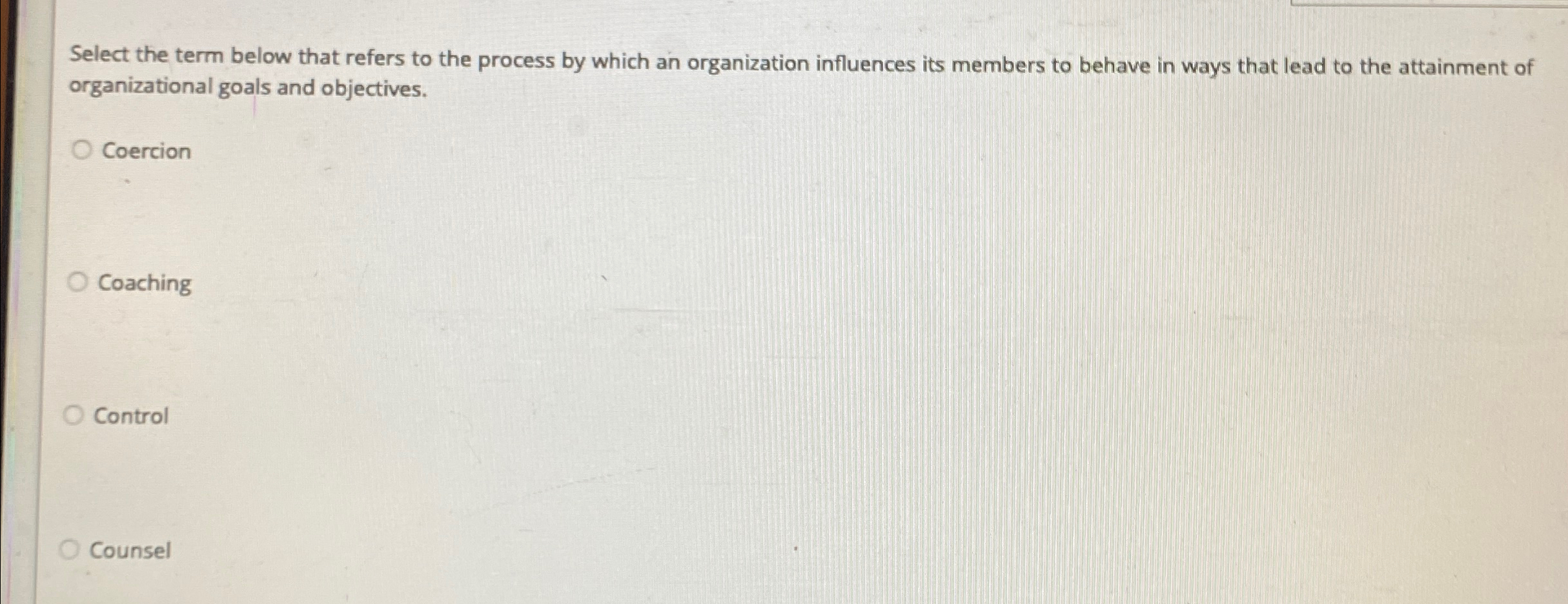  Select the term below that refers to the process by which