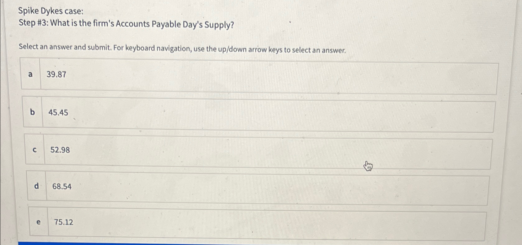  Spike Dykes case: Step #3: What is the firm's Accounts Payable