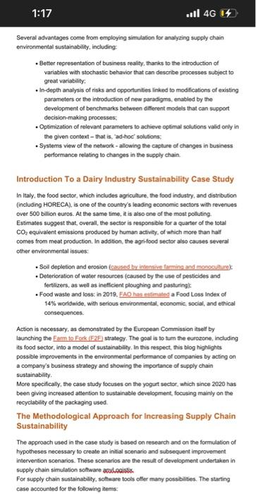 study, suggest 4-5 potential opportunities to improve the sustainability of the companys