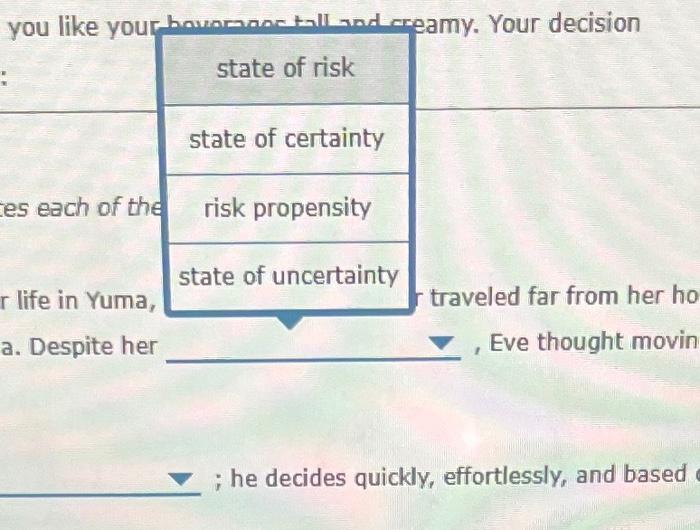 as either a programmed decision or a nonprogrammed decision. Choose the word