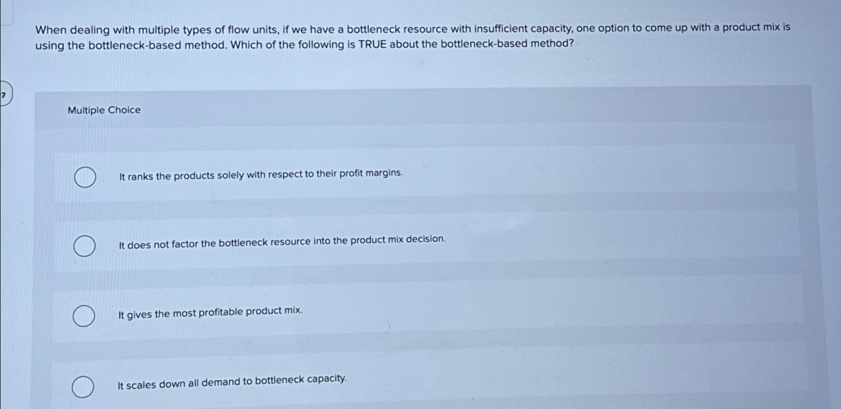  When dealing with multiple types of flow units, if we have