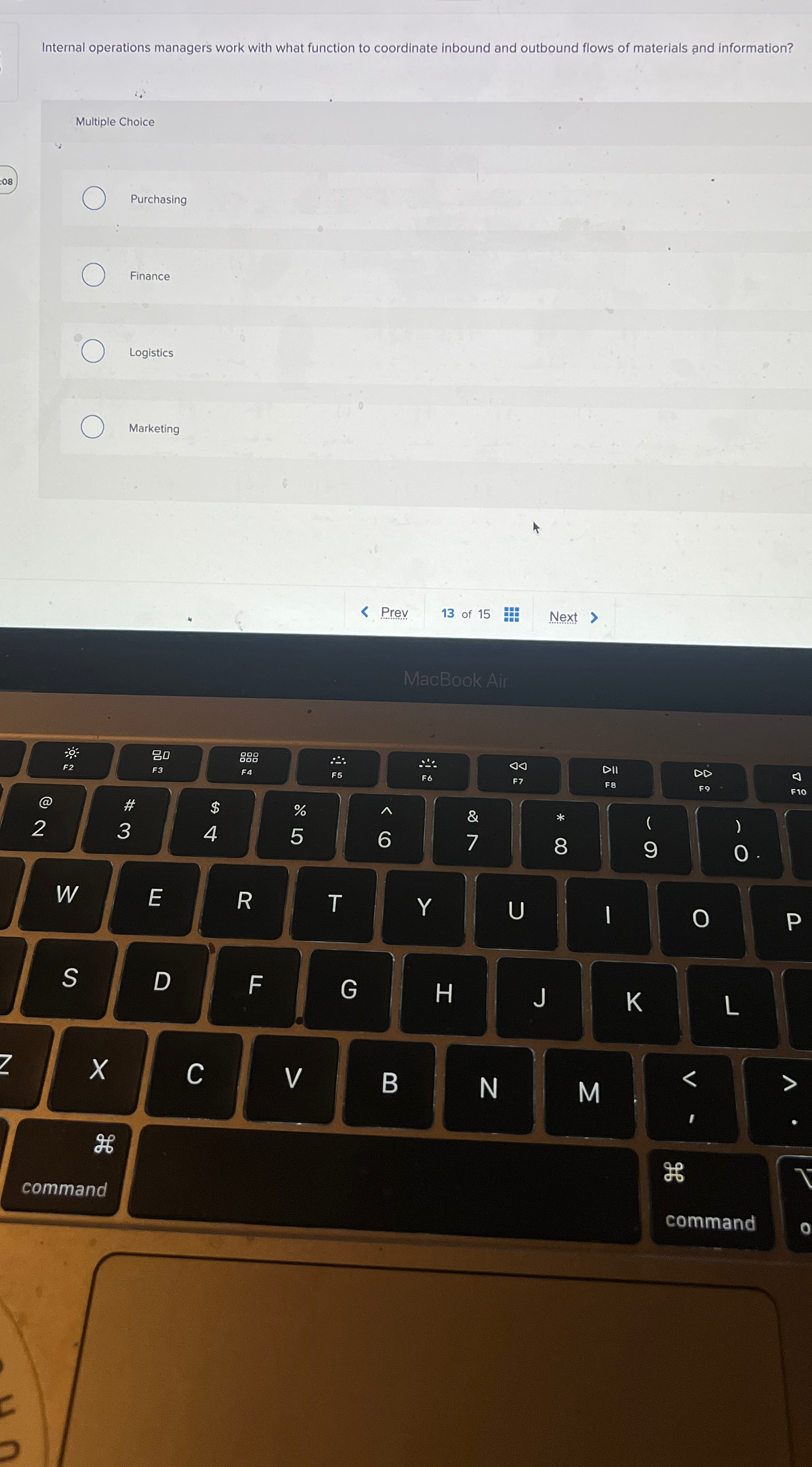  Internal operations managers work with what function to coordinate inbound and