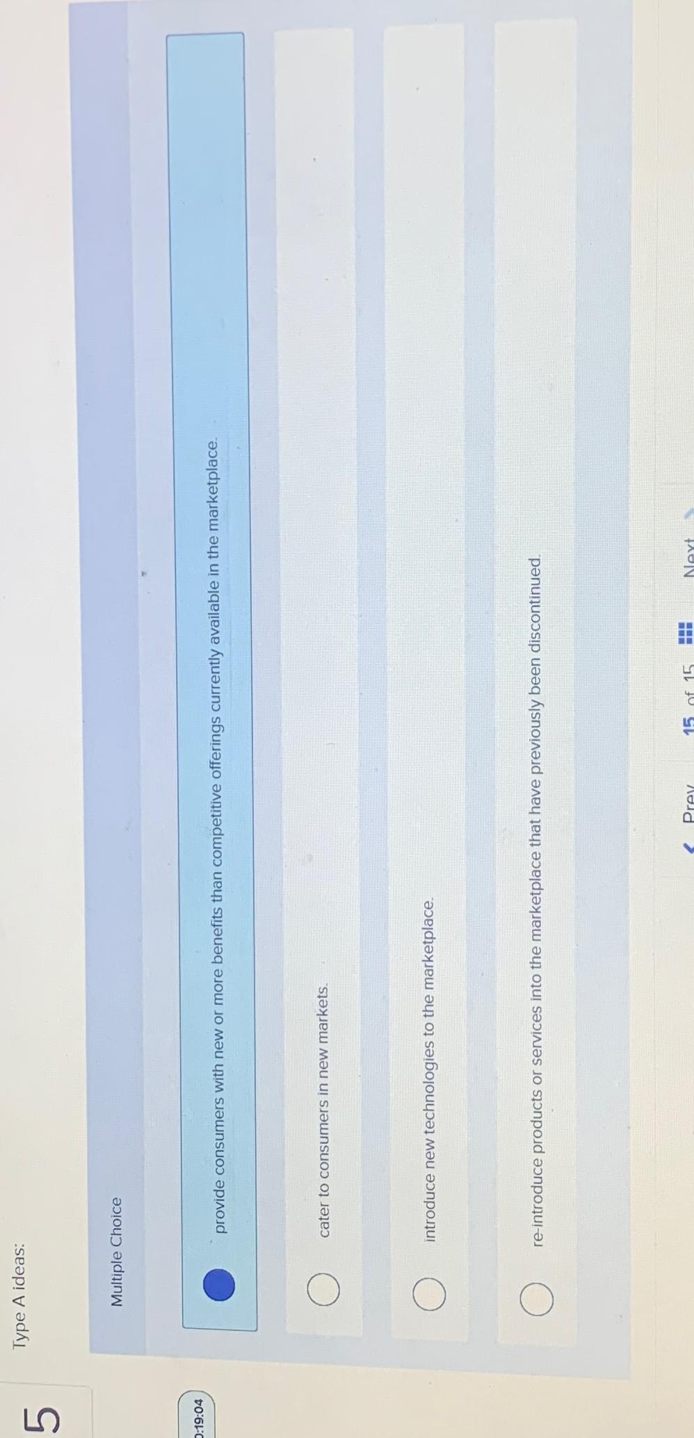  5 Type A ideas: Multiple Choice provide consumers with new or