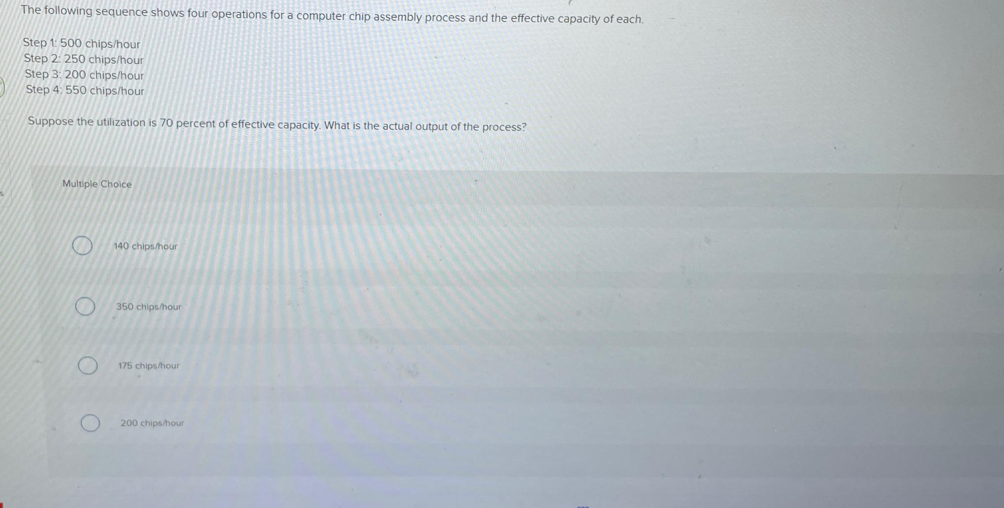  The following sequence shows four operations for a computer chip assembly