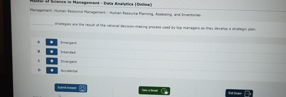  Master of Science in Management - Data Analytics (Online) Management: Human