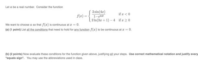 Please answer for this "b" question :) Let a be a real