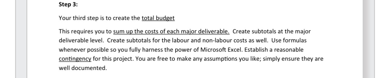  Step 3: Your third step is to create the total budget