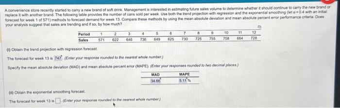  Operation Supply chain Mngmt i need help finding the forecast for