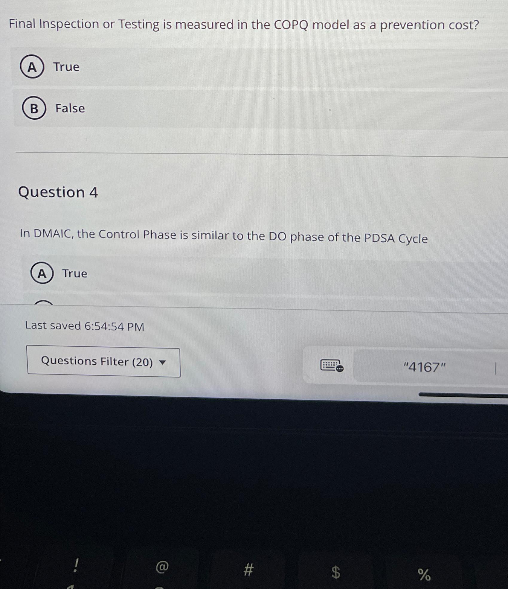  Final Inspection or Testing is measured in the COPQ model as