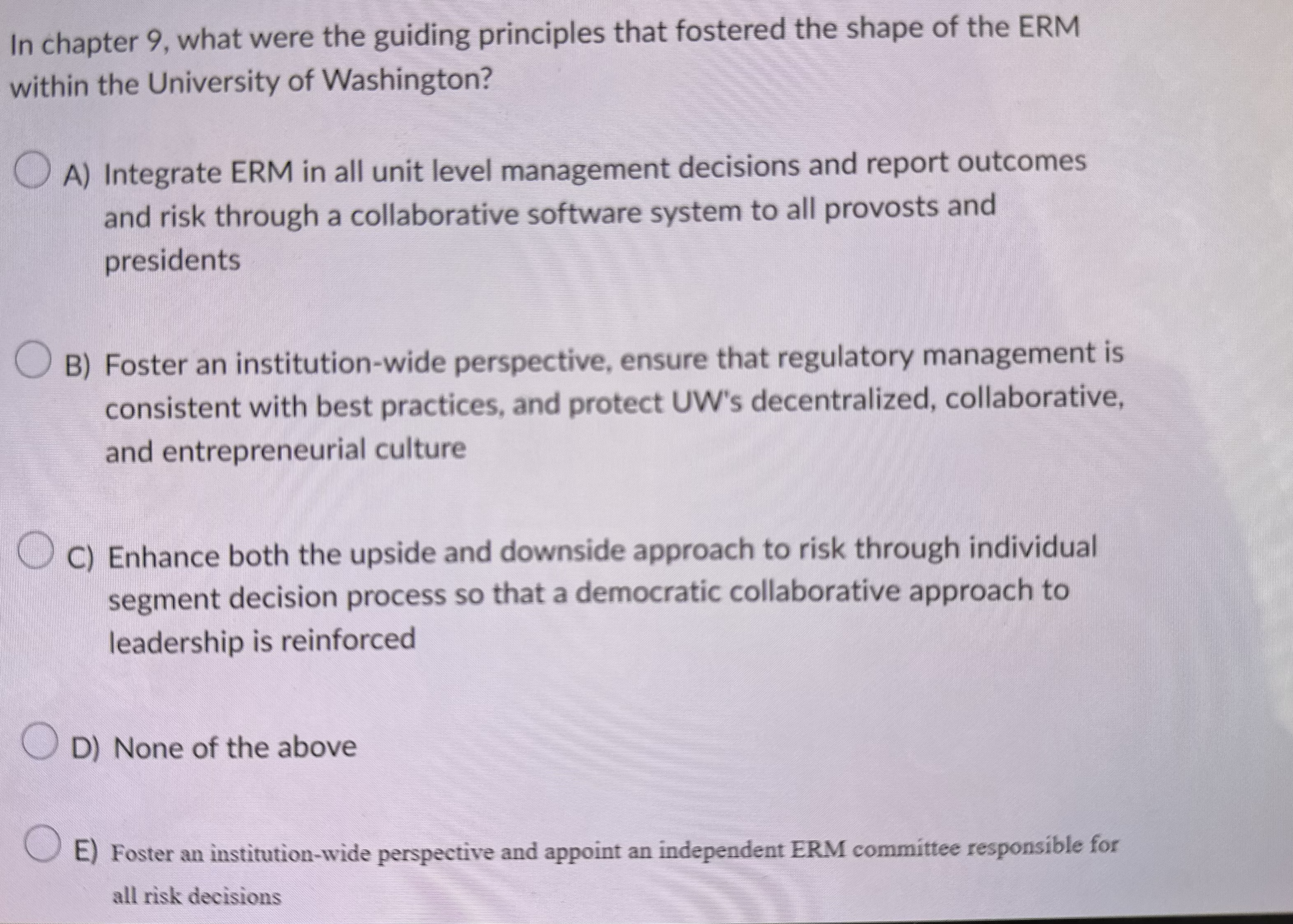  In chapter 9, what were the guiding principles that fostered the