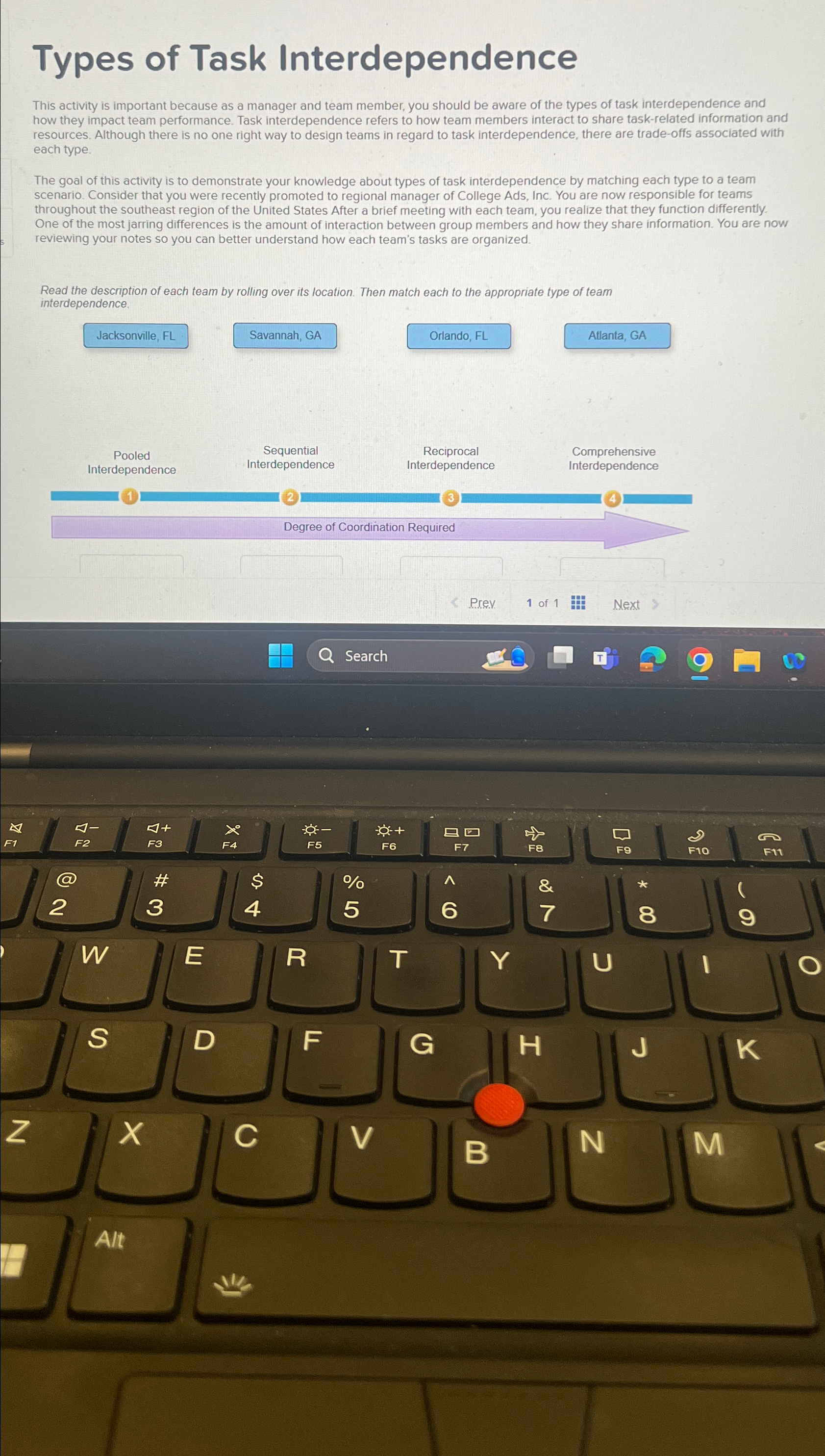 Types of Task Interdependence This activity is important because as a