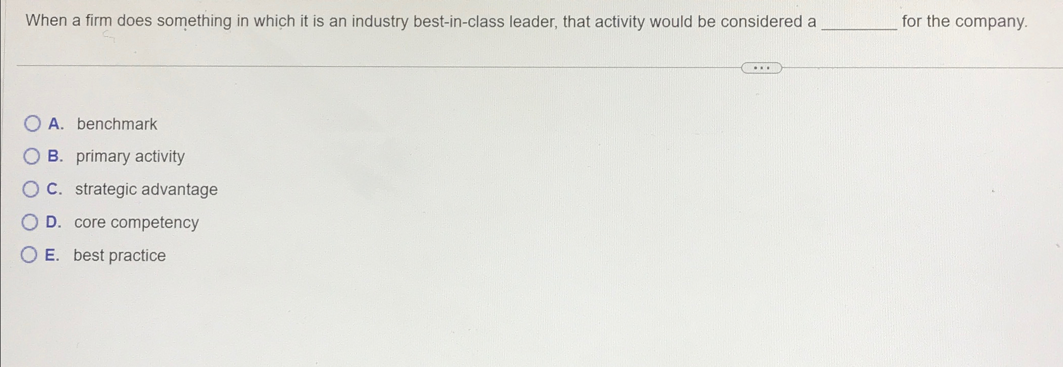  When a firm does something in which it is an industry